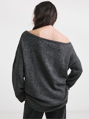 Anthology By JD Williams Grey Premium Off The Shoulder Knitted Tunic - Image 2 of 7