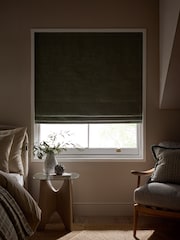 Green Sage Ready Made Blackout Roman Blinds With Heavyweight Chenille - Image 3 of 8
