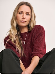 Anthology by JD Williams Red Knitted Short Sleeve Jumper - Image 1 of 4