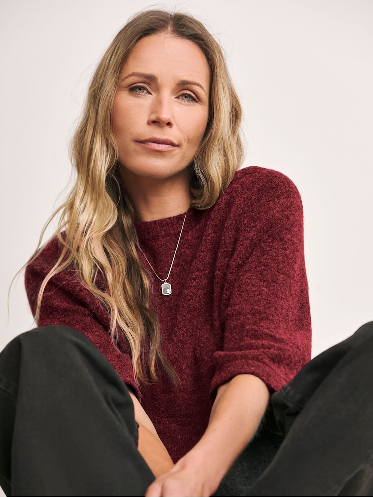 Anthology by JD Williams Red Knitted Short Sleeve Jumper - Image 1 of 4