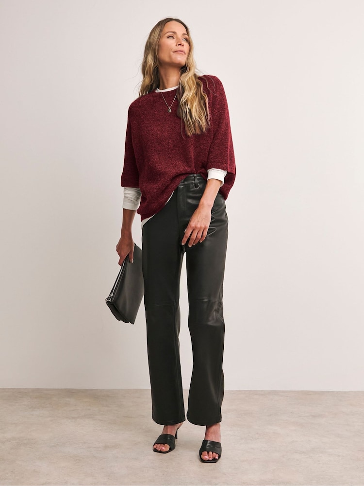 Anthology by JD Williams Red Knitted Short Sleeve Jumper - Image 2 of 4