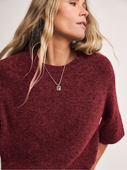 Anthology by JD Williams Red Knitted Short Sleeve Jumper - Image 3 of 4