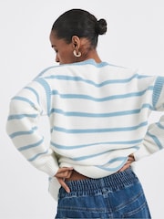 JD Williams Cream Stripe Crew Neck Jumper - Image 2 of 8