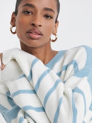 JD Williams Cream Stripe Crew Neck Jumper - Image 7 of 8