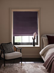 Purple Ready Made Blackout Matte Velvet Roman Blinds - Image 3 of 8