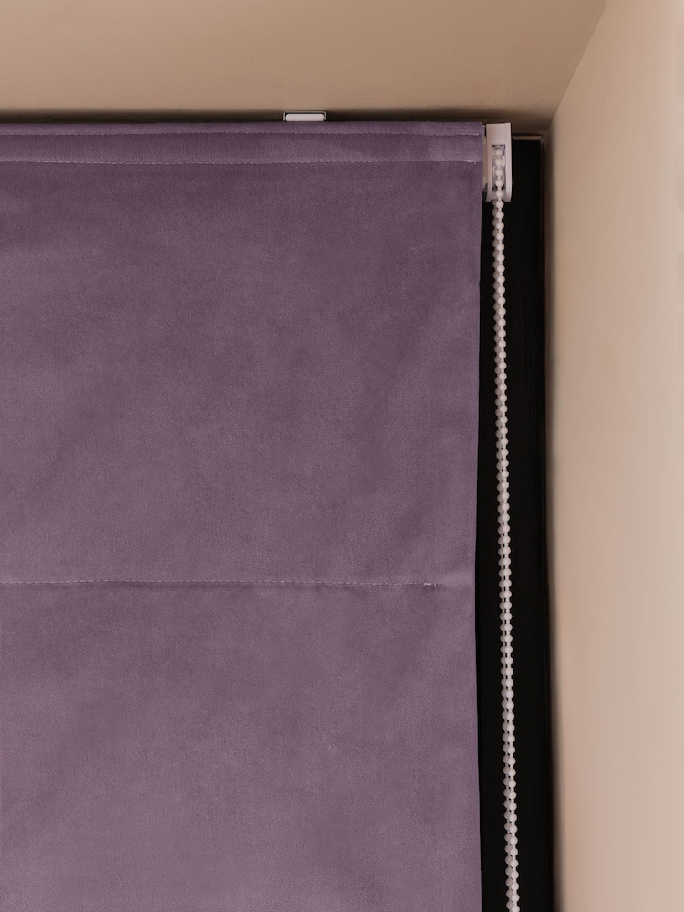 Purple Ready Made Blackout Matte Velvet Roman Blinds - Image 7 of 7