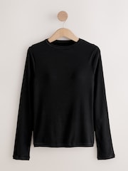 Black Hidden Support Ribbed Long Sleeve Top - Image 4 of 7