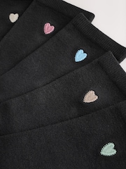 Tonal Hearts Embroidered Motif Ankle Socks 4 Pack - Image 8 of 8