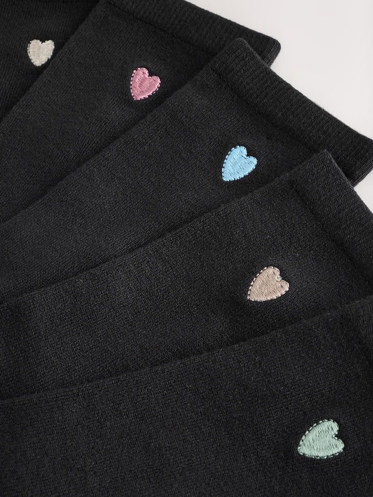Tonal Hearts Embroidered Motif Ankle Socks 4 Pack - Image 8 of 8