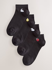 Spring Animals Embroidered Motif Trainer Socks 4 Pack - Image 1 of 8