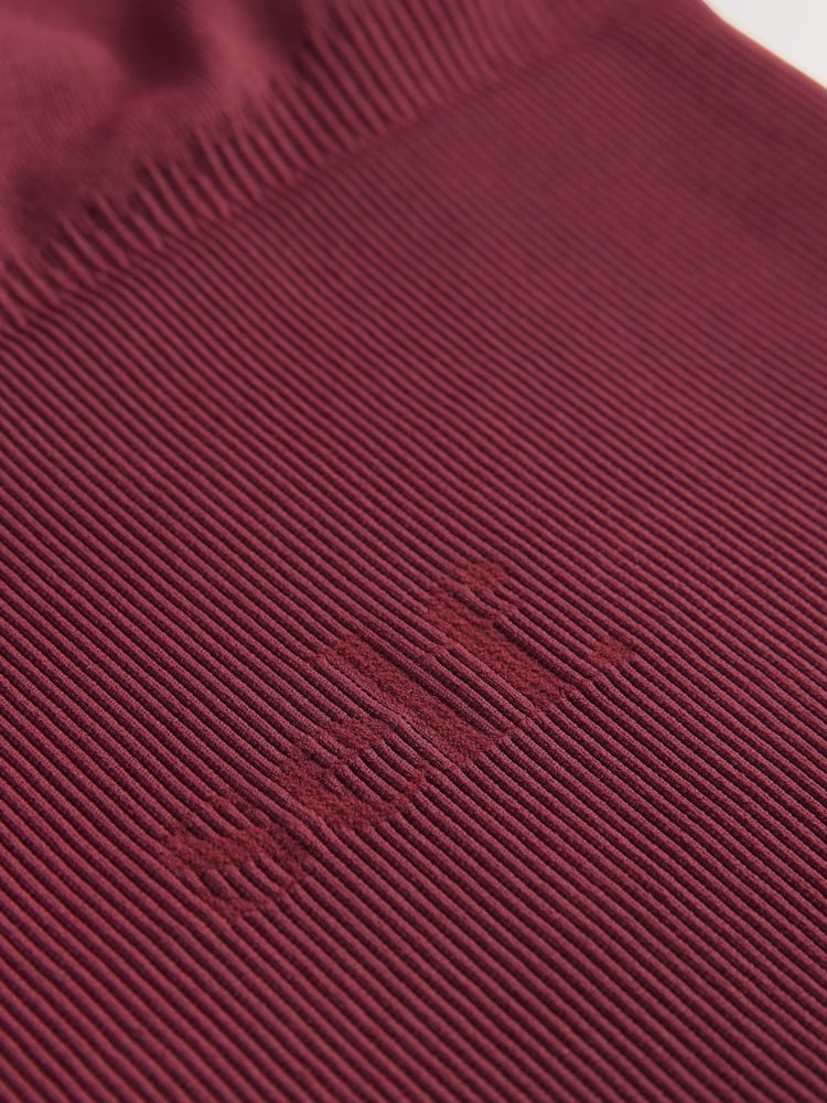 self. Burgundy Seamfree Halter Sports Top - Image 8 of 8