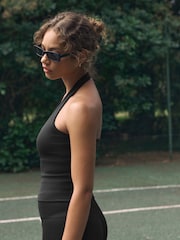 self. Black Seamfree Halter Sports Top - Image 4 of 9