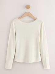 Cream ThermoGen Maximum Warmth Pointelle Thermal Long Sleeve Top - Image 8 of 10