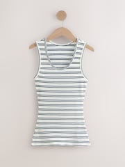 Navy/Cream Stripe Thermogen Maximum Warmth Rib Thermal Vest - Image 1 of 4