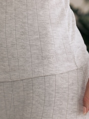 Grey Marl ThermoGen Maximum Warmth Pointelle Thermal Long Sleeve Top - Image 8 of 11