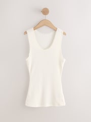 Cream ThermoGen Maximum Warmth Pointelle Thermal Vest - Image 7 of 9