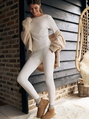 Cream ThermoGen Maximum Warmth Pointelle Thermal Leggings - Image 2 of 9
