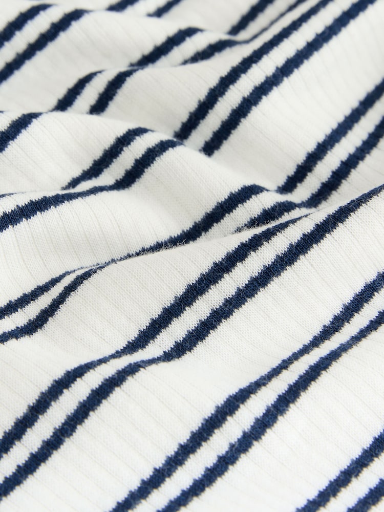 Navy/Cream Stripe Thermogen Maximum Warmth Roll Neck Thermal Top - Image 2 of 3