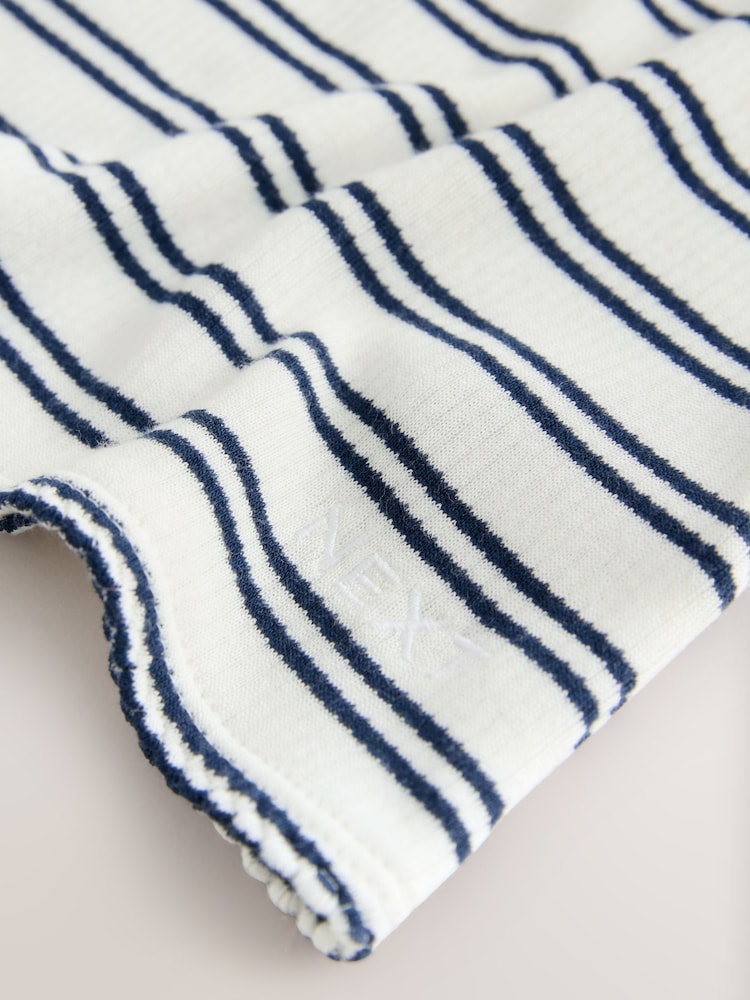 Navy/Cream Stripe Thermogen Maximum Warmth Roll Neck Thermal Top - Image 3 of 3