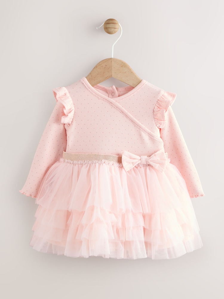 Pink Baby Long Sleeve Tutu Dress (0mths-2yrs) - Image 1 of 8