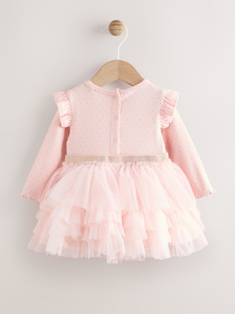 Pink Baby Long Sleeve Tutu Dress (0mths-2yrs) - Image 2 of 8