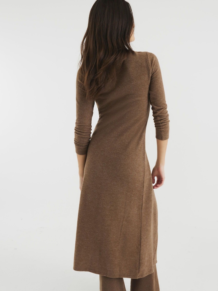 River Island Brown Cosy Longline Cardigan - Image 2 of 6