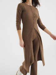 River Island Brown Cosy Longline Cardigan - Image 3 of 6