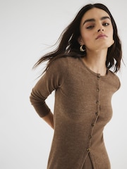 River Island Brown Cosy Longline Cardigan - Image 4 of 6