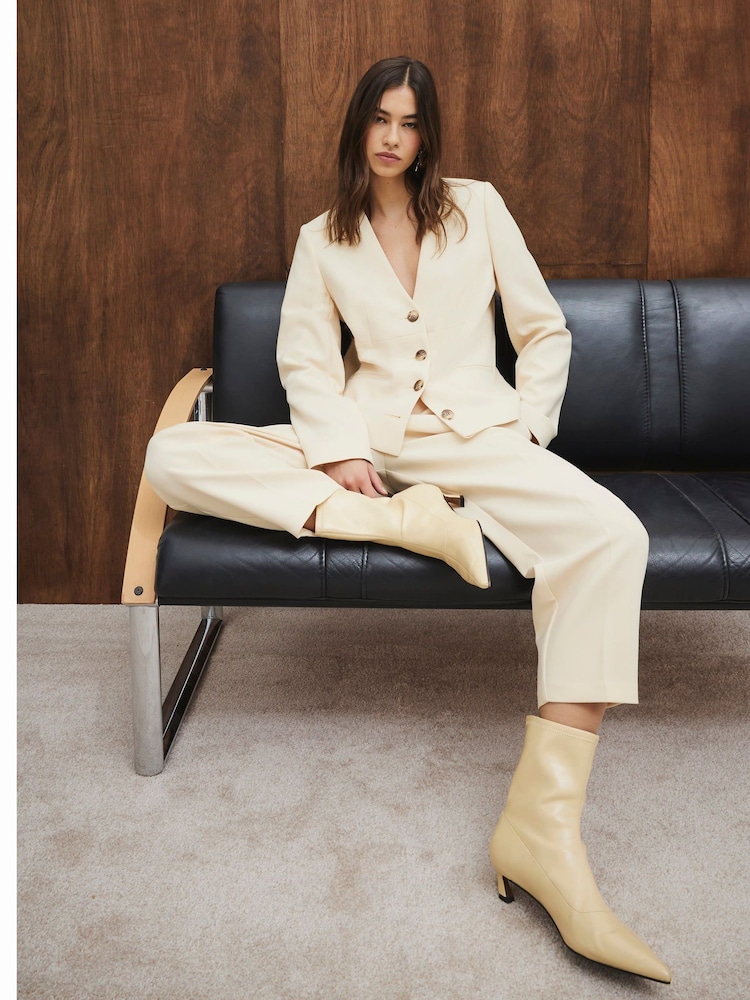River Island Buttermilk Yellow Button Front Blazer - Image 1 of 6