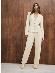 River Island Buttermilk Yellow Button Front Blazer - Image 3 of 6