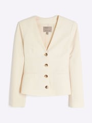 River Island Buttermilk Yellow Button Front Blazer - Image 5 of 6