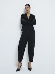 River Island Black Slim Barrell Leg Trousers - Image 1 of 6