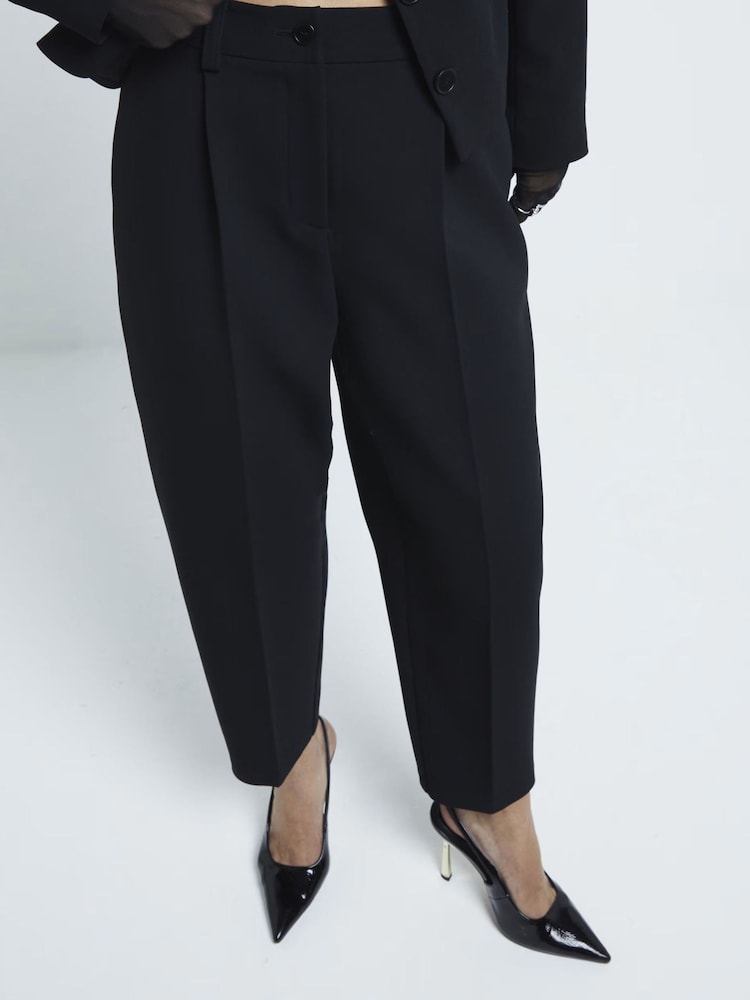 River Island Black Slim Barrell Leg Trousers - Image 2 of 6