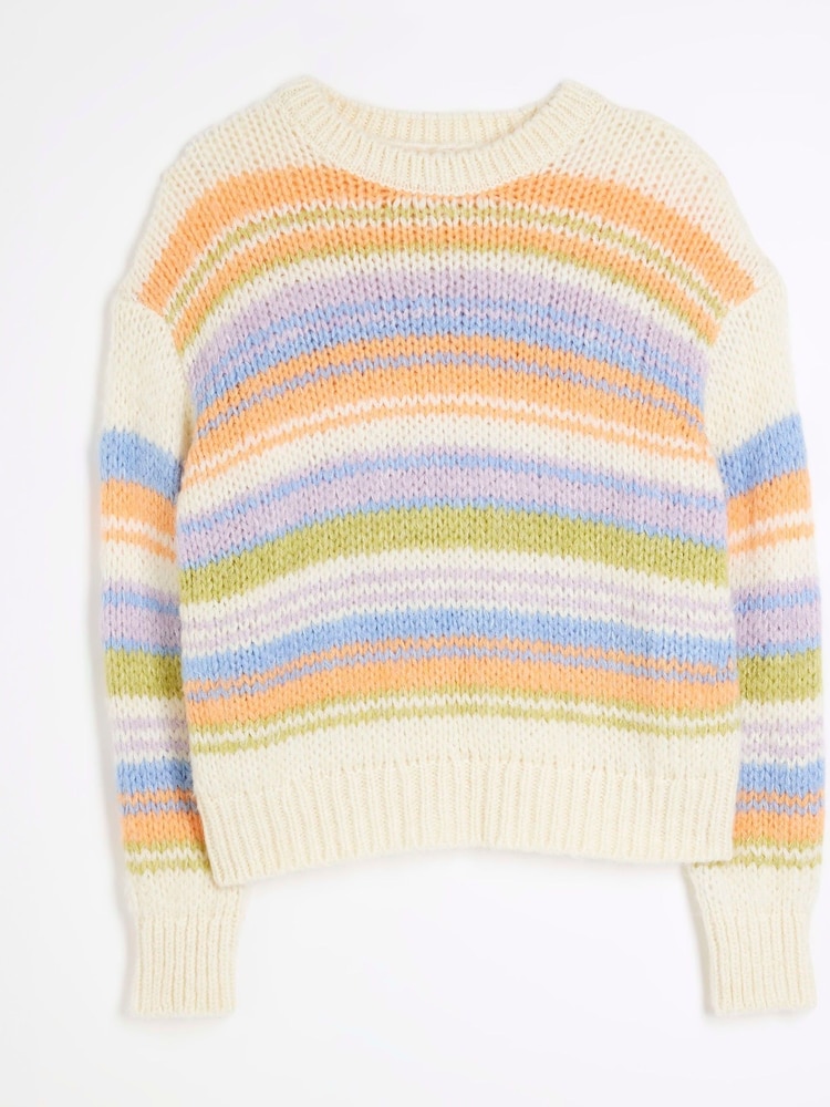 River Island Orange Striped Jumper - Image 6 of 7