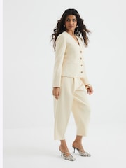 River Island Buttermilk Yellow Petite Button Front Blazer - Image 4 of 6