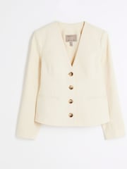 River Island Buttermilk Yellow Petite Button Front Blazer - Image 5 of 6