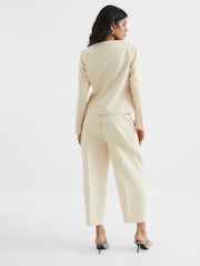 River Island Buttermilk Yellow Petite Slim Barrell Leg Trousers - Image 2 of 4