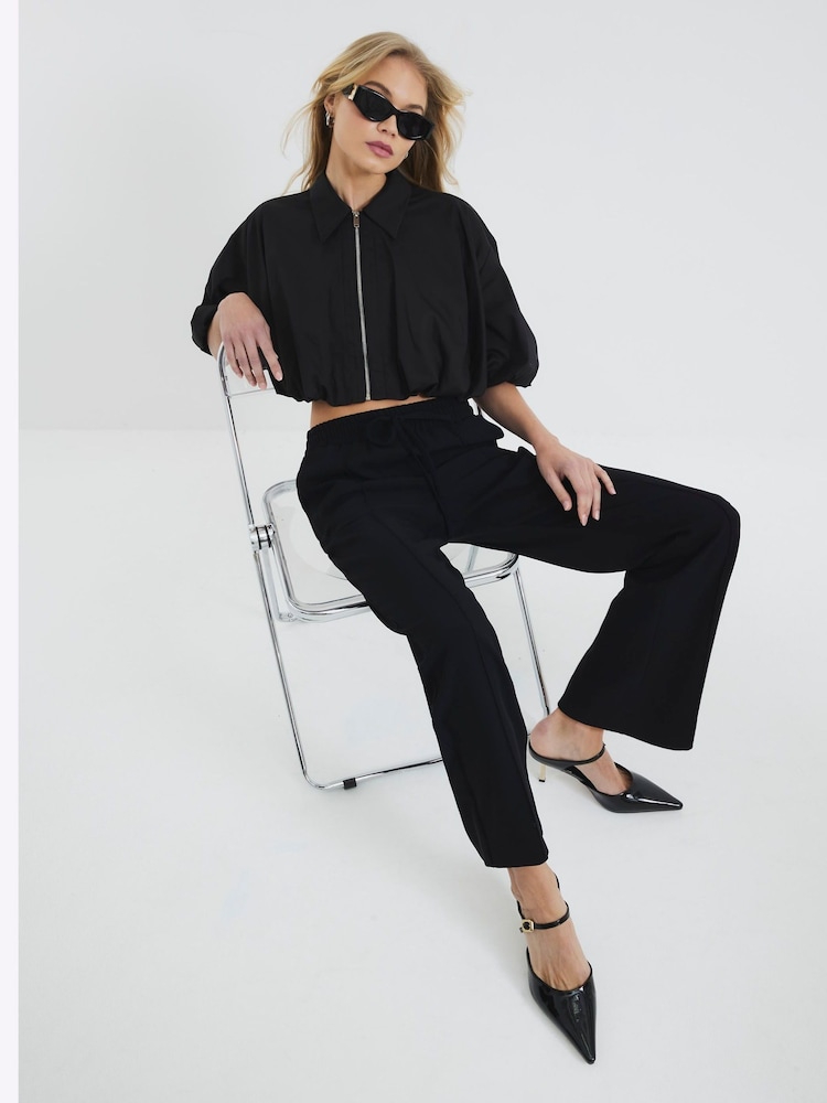 River Island Black Tailored Joggers - Image 1 of 6
