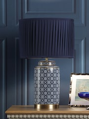 Laura Ashley Blue Knipton Table Lamp - Image 1 of 7