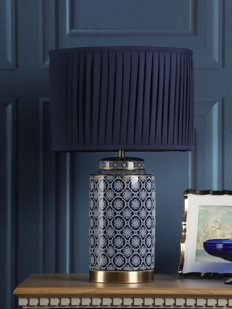 Laura Ashley Blue Knipton Table Lamp - Image 2 of 7