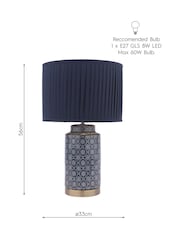 Laura Ashley Blue Knipton Table Lamp - Image 7 of 7