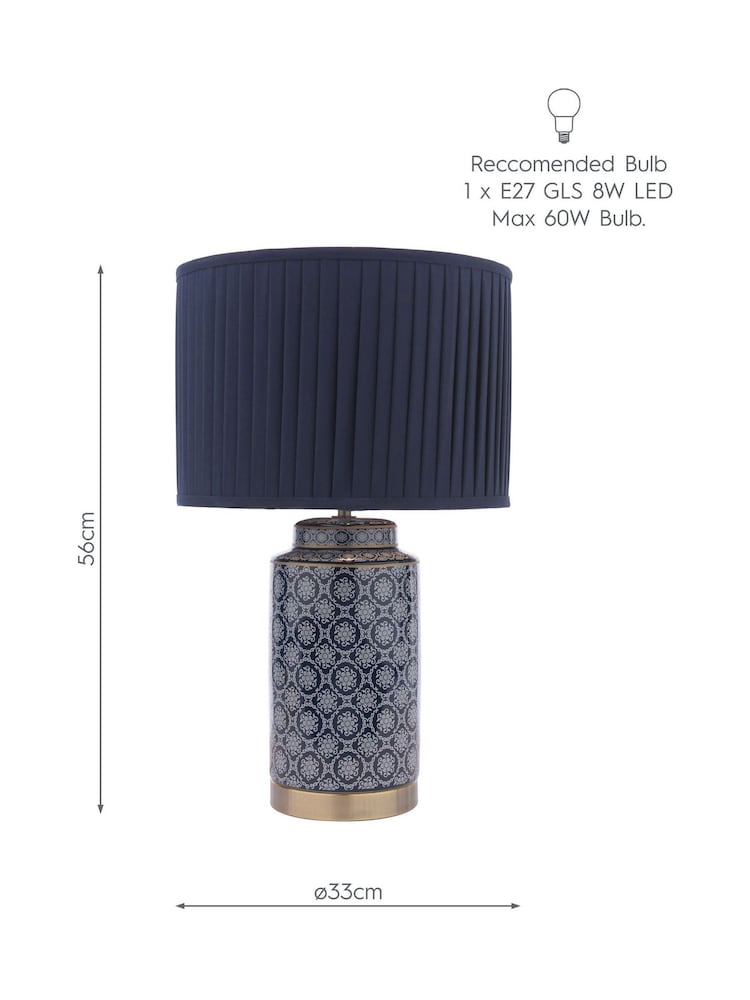 Laura Ashley Blue Knipton Table Lamp - Image 7 of 7