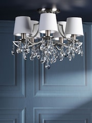Laura Ashley Polished Nickel Enstone 5 Light Semi Flush Ceiling Light - Image 2 of 7