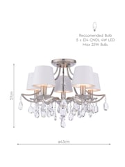 Laura Ashley Polished Nickel Enstone 5 Light Semi Flush Ceiling Light - Image 7 of 7