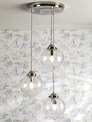 Laura Ashley Polished Nickel Whitham Pendant 3 Light Ceiling Light - Image 1 of 7