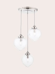 Laura Ashley Polished Nickel Whitham Pendant 3 Light Ceiling Light - Image 3 of 7