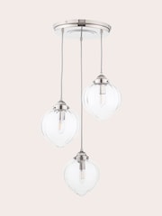 Laura Ashley Polished Nickel Whitham Pendant 3 Light Ceiling Light - Image 4 of 7