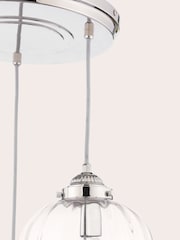 Laura Ashley Polished Nickel Whitham Pendant 3 Light Ceiling Light - Image 5 of 7