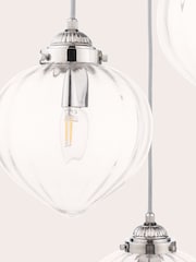 Laura Ashley Polished Nickel Whitham Pendant 3 Light Ceiling Light - Image 6 of 7