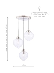 Laura Ashley Polished Nickel Whitham Pendant 3 Light Ceiling Light - Image 7 of 7